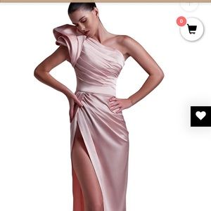 Mnm couture dress blush pink satin